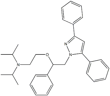 3,5-Diphenyl-1-[2-phenyl-2-[2-(diisopropylamino)ethoxy]ethyl]-1H-pyrazole,,结构式