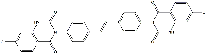 3,3'-[1,2-エテンジイルビス(4,1-フェニレン)]ビス[7-クロロキナゾリン-2,4(1H,3H)-ジオン] 化学構造式