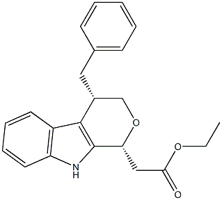 (1R,4S)-1-Ethyl-1,3,4,9-tetrahydro-4-(phenylmethyl)pyrano[3,4-b]indole-1-acetic acid Struktur