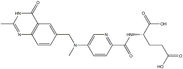 (2S)-2-[5-[N-Methyl-N-[[(3,4-dihydro-2-methyl-4-oxoquinazolin)-6-yl]methyl]amino]-2-pyridinylcarbonylamino]glutaric acid Structure