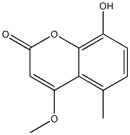 8-ヒドロキシ-4-メトキシ-5-メチル-2H-1-ベンゾピラン-2-オン 化学構造式