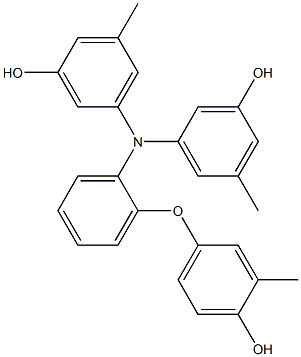 N,N-Bis(3-hydroxy-5-methylphenyl)-2-(4-hydroxy-3-methylphenoxy)benzenamine Struktur