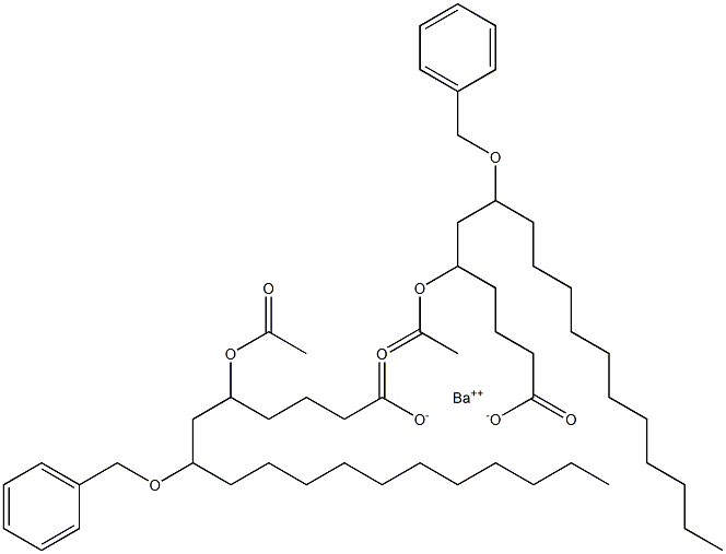 ビス(7-ベンジルオキシ-5-アセチルオキシステアリン酸)バリウム 化学構造式