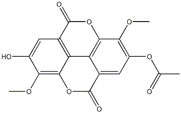 2-Hydroxy-3,8-dimethoxy-7-acetoxy[1]benzopyrano[5,4,3-cde][1]benzopyran-5,10-dione,,结构式