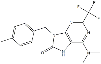 6-Dimethylamino-9-(4-methylbenzyl)-2-trifluoromethyl-9H-purin-8(7H)-one Structure