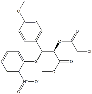 (2S,3R)-2-(クロロアセトキシ)-3-(4-メトキシフェニル)-3-[(2-ニトロフェニル)チオ]プロピオン酸メチル 化学構造式