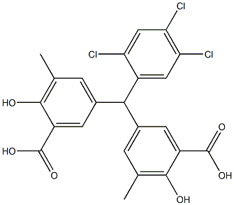 5,5'-(2,4,5-Trichlorobenzylidene)bis(3-methylsalicylic acid) 结构式