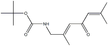 7-[(tert-ブチルオキシカルボニル)アミノ]-2,6-ジメチル-2,5-ヘプタジエン-4-オン 化学構造式