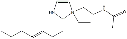 1-[2-(Acetylamino)ethyl]-1-ethyl-2-(3-heptenyl)-4-imidazoline-1-ium Struktur