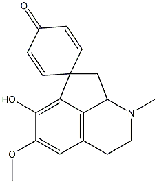 (1R)-2,3,8,8a-Tetrahydro-6-hydroxy-5-methoxy-1-methylspiro[cyclopenta[ij]isoquinoline-7(1H),1'-[2,5]cyclohexadiene]-4'-one 结构式