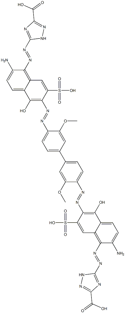 5,5'-[(3,3'-Dimethoxy[1,1'-biphenyl]-4,4'-diyl)bis[azo(2-amino-5-hydroxy-7-sulfo-6,1-naphthalenediyl)azo]]bis(1H-1,2,4-triazole-3-carboxylic acid)