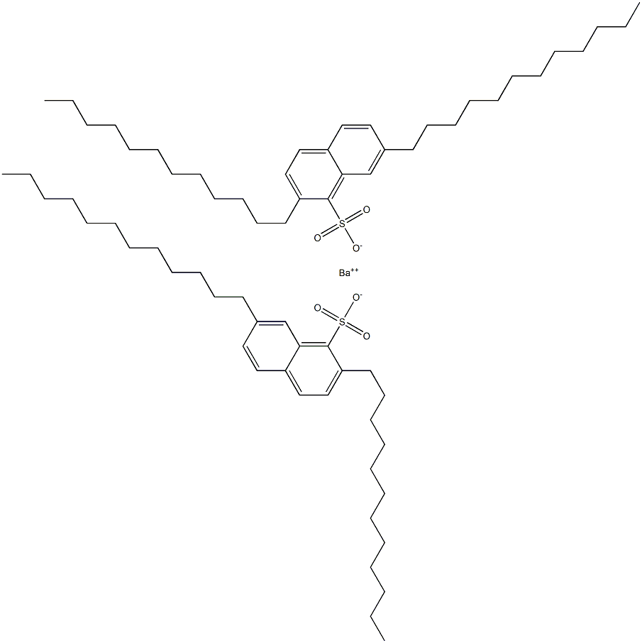 Bis(2,7-didodecyl-1-naphthalenesulfonic acid)barium salt Structure