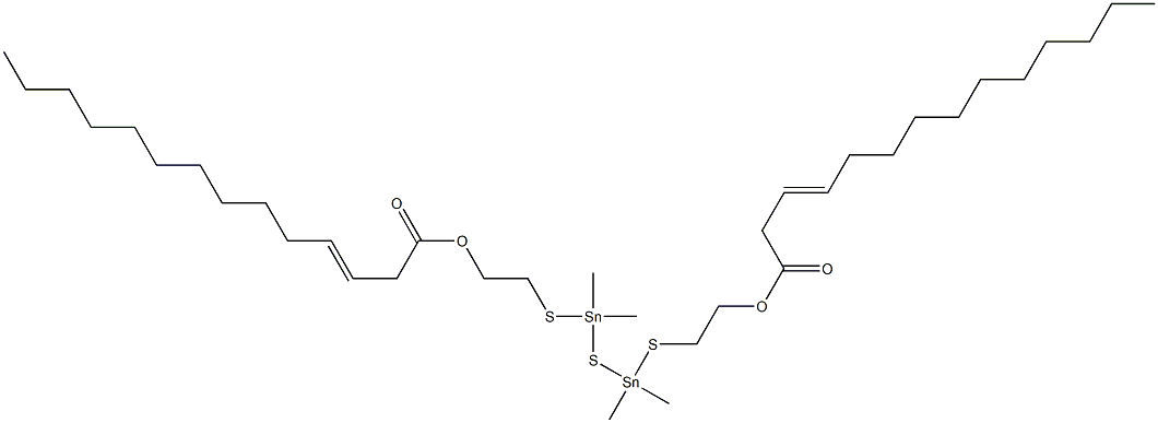 ビス[ジメチル[[2-(2-トリデセニルカルボニルオキシ)エチル]チオ]スタンニル]スルフィド 化学構造式