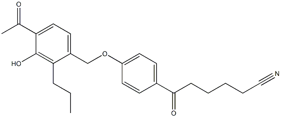 6-[4-(4-Acetyl-3-hydroxy-2-propylbenzyloxy)phenyl]-6-oxohexanenitrile Struktur