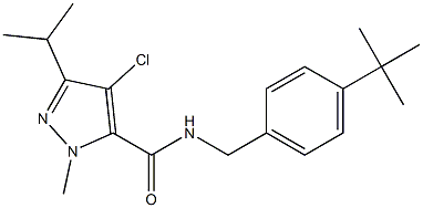 N-(4-tert-Butylbenzyl)-1-methyl-3-isopropyl-4-chloro-1H-pyrazole-5-carboxamide 结构式