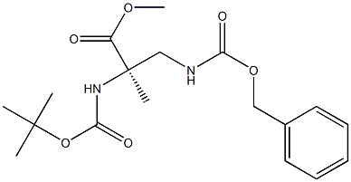 (R)-3-[[(Benzyloxy)carbonyl]amino]-2-[[(tert-butyloxy)carbonyl]amino]-2-methylpropanoic acid methyl ester Structure