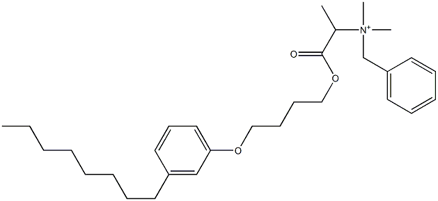 N,N-Dimethyl-N-benzyl-N-[1-[[4-(3-octylphenyloxy)butyl]oxycarbonyl]ethyl]aminium,,结构式