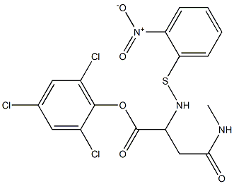 3-(N-Methylcarbamoyl)-2-[(o-nitrophenylthio)amino]propionic acid 2,4,6-trichlorophenyl ester Struktur