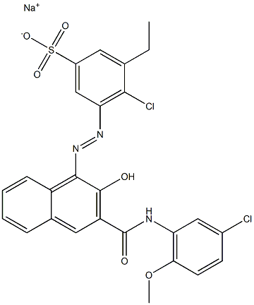 4-Chloro-3-ethyl-5-[[3-[[(3-chloro-6-methoxyphenyl)amino]carbonyl]-2-hydroxy-1-naphtyl]azo]benzenesulfonic acid sodium salt