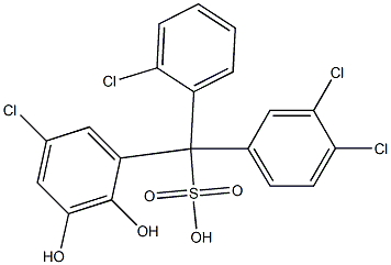 (2-Chlorophenyl)(3,4-dichlorophenyl)(5-chloro-2,3-dihydroxyphenyl)methanesulfonic acid