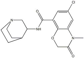N-(1-Azabicyclo[2.2.2]octane-3-yl)-6-chloro-4-methyl-3-oxo-3,4-dihydro-2H-1,4-benzoxazine-8-carboxamide Structure