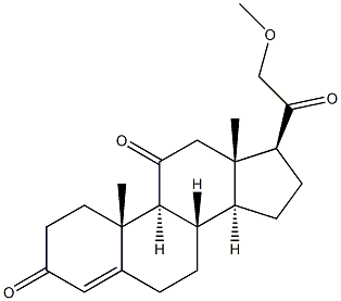 21-メトキシプレグナ-4-エン-3,11,20-トリオン 化学構造式