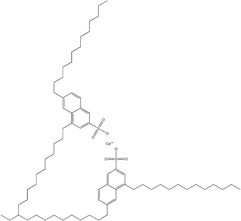 ビス(4,6-ジトリデシル-2-ナフタレンスルホン酸)カルシウム 化学構造式