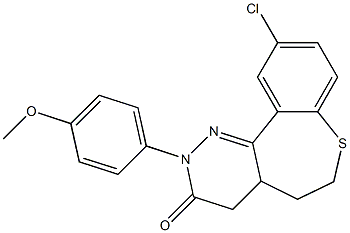 10-クロロ-2-(4-メトキシフェニル)-4,4a,5,6-テトラヒドロ[1]ベンゾチエピノ[5,4-c]ピリダジン-3(2H)-オン 化学構造式