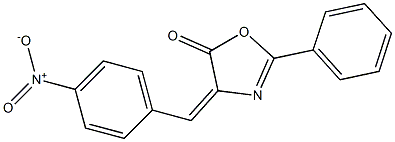2-Phenyl-4-(p-nitrobenzylidene)-2-oxazoline-5-one Struktur