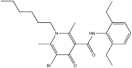 N-(2,6-Diethylphenyl)-1,4-dihydro-2,6-dimethyl-5-bromo-4-oxo-1-hexyl-3-pyridinecarboxamide