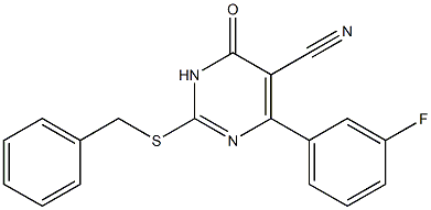  3,4-Dihydro-6-(3-fluorophenyl)-2-[benzylthio]-4-oxopyrimidine-5-carbonitrile