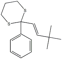 2-フェニル-2-(3,3-ジメチル-1-ブテニル)-1,3-ジチアン 化学構造式