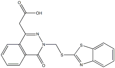 3-[(2-Benzothiazolyl)thiomethyl]-3,4-dihydro-4-oxophthalazine-1-acetic acid,,结构式