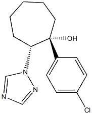 (1R,2R)-1-(4-クロロフェニル)-2-(1H-1,2,4-トリアゾール-1-イル)シクロヘプタン-1-オール 化学構造式
