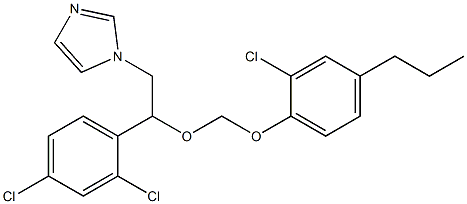 1-[2-(2,4-Dichlorophenyl)-2-[[(2-chloro-4-propylphenoxy)methyl]oxy]ethyl]-1H-imidazole,,结构式