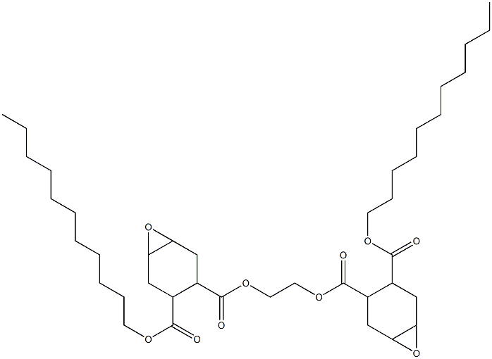 Bis[2-(undecyloxycarbonyl)-4,5-epoxy-1-cyclohexanecarboxylic acid]ethylene ester Structure