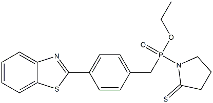 [4-(2-Benzothiazolyl)benzyl](2-thioxo-1-pyrrolidinyl)phosphinic acid ethyl ester,,结构式