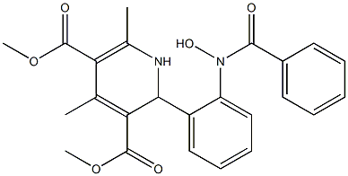1,2-Dihydro-4,6-dimethyl-2-[2-[benzoyl(hydroxy)amino]phenyl]pyridine-3,5-dicarboxylic acid dimethyl ester Struktur