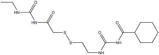 1-(Cyclohexylcarbonyl)-3-[2-[[(3-ethylureido)carbonylmethyl]dithio]ethyl]urea,,结构式