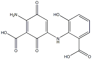 2-[(5-Carboxy-4-amino-3,6-dioxo-1,4-cyclohexadiene)-1-ylamino]-3-hydroxybenzoic acid Struktur