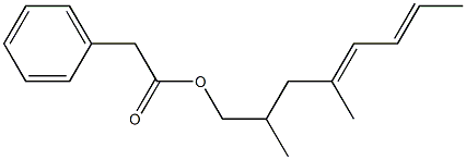 Phenylacetic acid 2,4-dimethyl-4,6-octadienyl ester Structure