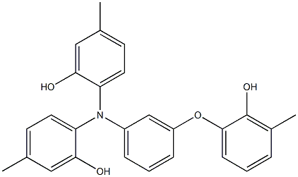 N,N-Bis(2-hydroxy-4-methylphenyl)-3-(2-hydroxy-3-methylphenoxy)benzenamine,,结构式