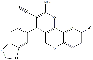 2-Amino-4-[3,4-(methylenebisoxy)phenyl]-9-chloro-4H,5H-[1]benzothiopyrano[4,3-b]pyran-3-carbonitrile