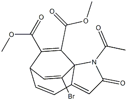 1-Acetyl-10-bromo-2,6-dihydro-2-oxo-1H-6,8a-ethenocyclohepta[b]pyrrole-7,8-dicarboxylic acid dimethyl ester Structure