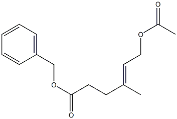 6-Acetoxy-4-methyl-4-hexenoic acid benzyl ester,,结构式