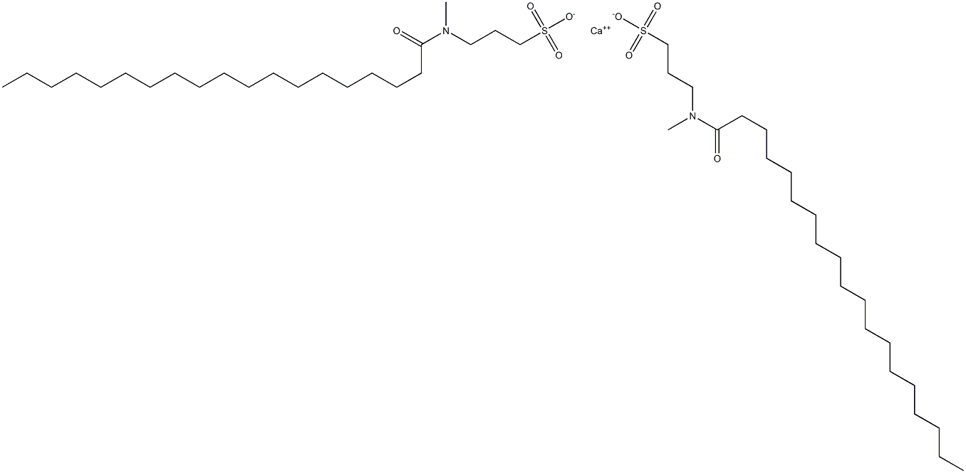 Bis[3-[N-(1-oxononadecyl)-N-methylamino]-1-propanesulfonic acid]calcium salt,,结构式