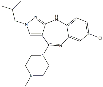 2-(2-Methylpropyl)-4-(4-methylpiperazin-1-yl)-7-chloro-2,10-dihydropyrazolo[3,4-b][1,5]benzodiazepine Structure