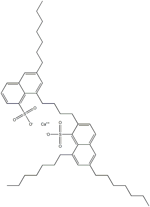 ビス(6,8-ジヘプチル-1-ナフタレンスルホン酸)カルシウム 化学構造式