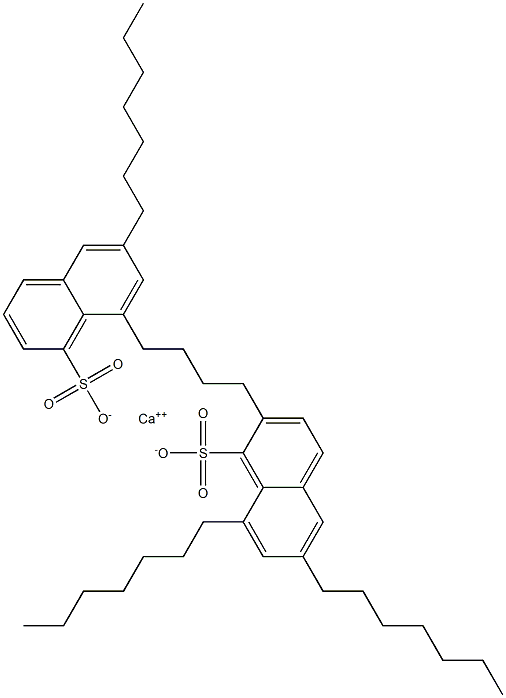 Bis(6,8-diheptyl-1-naphthalenesulfonic acid)calcium salt 结构式