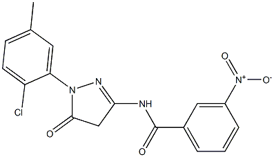 1-(2-Chloro-5-methylphenyl)-3-(3-nitrobenzoylamino)-5(4H)-pyrazolone Structure